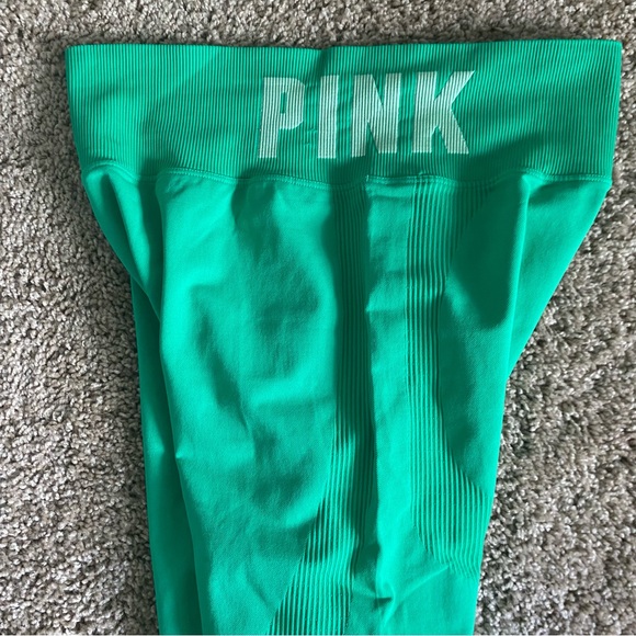 Women’s PINK Active Kelly Green Seamless Leggings Size Large - Picture 5 of 7